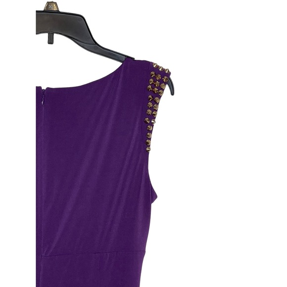 Vince Camuto Women's Bodycon Dress Studded Sleeve Back Zip Purple Size 12 - Picture 7 of 11